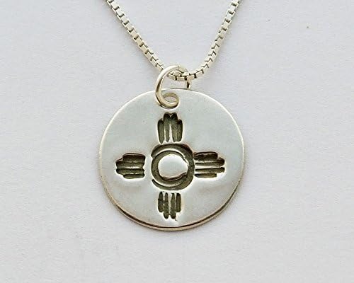 Fine and Sterling Silver Zia Necklace - Zia Sun Fine Silver Pendant - Sun Necklace - Silver Sun Necklace- Hand crafted Necklace