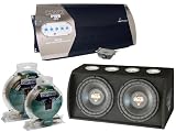 51%2BoQKqFbHL. SL160  Lanzar Great Amplifier/Subwoofer/Installation Package for Car/Truck/SUV    MXA282 Max Pro 4000W 2 Channel High Power Mosfet Amplifier + MXBB122 Max Pro Dual 12 Inch 2400W High Power Ported Subwoofer Enclosure + LQ43 Contaq 4 Gauge Power and Speaker Amp Kit.