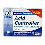 Search : Quality Choice Original Strength Acid Controller Famotidine Usp 10mg. Tablets 60 Count ,  Boxes (Pack of 3)