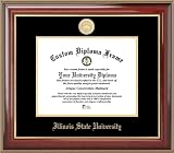 Illinois State University Redbirds - Gold Medallion - Mahogany Gold Trim - Diploma Frame