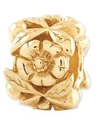 Reflection Beads Silver Gold Plated Geranium Flower Bead