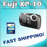 Fujifilm FinePix XP10 12MP Digital Camera w/ 5x Dual Image stabilized Optical Zoom, 2.7" LCD (Black) + 4GB SD Card (Electronics)