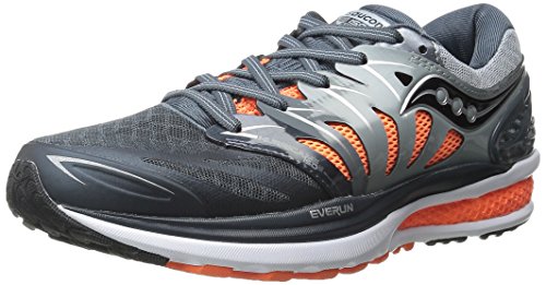 Saucony Men's Hurricane ISO 2 Running Shoe, Grey/Charcoal/Orange, 11.5 M US