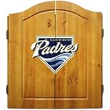 Los Angeles Angels LA Dart Board Cabinet & Bristle Dartboard Set