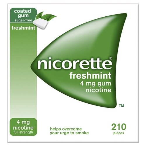 Nicorette GUM Freshmint 4mg 210 Count Box (Uk)