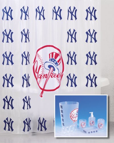 New York Yankees Combo 7 Piece Frosty Bathroom Set & 3 Piece Bath Rug Set