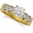 18K Yellow Gold Diamond Engagement Ring Semimount - CENTER STONE NOT INCLUDED - 0.45 Ct.