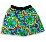 Fun Boxer - Mens 'Tye Dye Smiley Face' Cotton Boxer Shorts, Green, Multi
