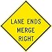 National Marker TM261K Lane Ends Merge Right Sign