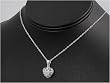 Sterling Silver CZ Necklaces - Heart - Chain: 16-18" (adjustable) Height: 16mm