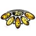 Sterling Silver Multi-Color Amber Flower Pin