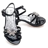 Fabulous Baby Black Jewel Butterfly Dress Heel Shoe Toddler 4-Little Girls 4