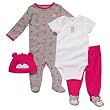 Carter's Beary Cute 4 Piece Sleep and Play Set - 6 months, White & Pink