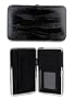 Black Leatherette Snake Skin Opera Flat Clutch Wallet