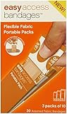 Easy Care Easy Access Bandage Fabric Assorted, Large, Medium and Junior, 30-Count (Pack of 24)