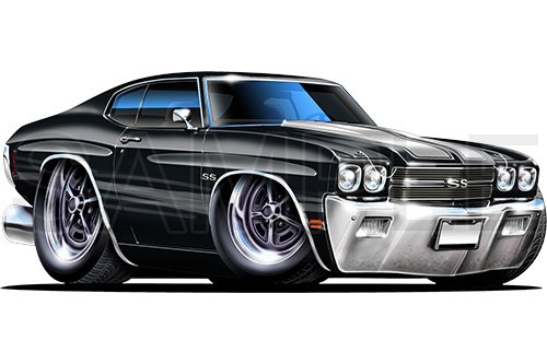 Chevelle SS 1970 Black 48 inch Wall Skin Graphic