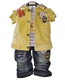 3-teilig Baby Jeans mit Overall und Baby Jacke 'Jacko gelb' | Baby Set, Gr��e:12-18 Monate