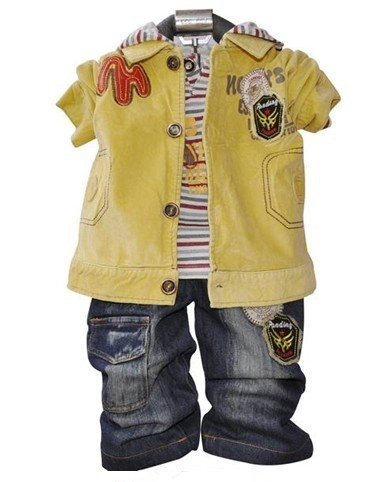 3-teilig Baby Jeans mit Overall und Baby Jacke 'Jacko gelb' | Baby Set, Größe:12-18 Monate 3-teilig Baby Jeans mit Overall und Baby Jacke 'Jacko gelb' | Baby Set, Größe:12-18 Monate
