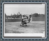 Historic Print (M): [Washington third baseman kicked as he applies tag to sliding Detroit ball player]