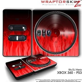 DJ Hero Skin Fire Red fit XBOX 360 and PS3 (DJ HERO NOT INCLUDED)