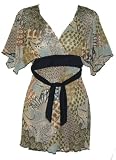 Kimono Top/multi patch print/black ties