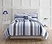 My World Mason Stripe Blue and White Polyester 3-Piece Twin Quilt Set, Stripe Themed, for Kids, OEKO-TEX Certified