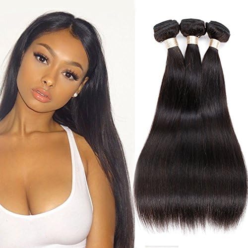 Darlingbaby Hair Brazilian Virgin Hair 4 Bundles Straight Human Hair Weaves Natural Black Brazilian Straight Hair Bundles Extension 100g/pc (18"20"22"24)