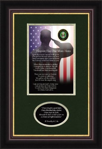 Military Memorial Army Framed Gift for Sympathy and Condolence for Veterans or those who served in the Military