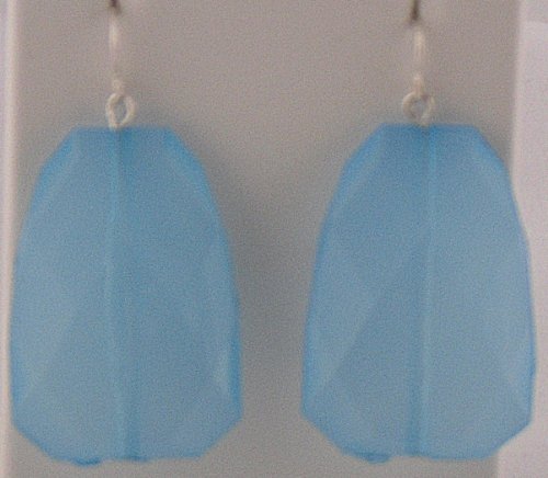 Blue Resin Diamond Cut Teabag Earrings