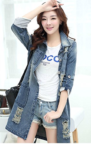 デニム ジャケット ロング 古着風 ロールアップ カジュアル エレガント 長袖 大きいサイズ  美脚 デート OL 通勤 オフィス セクシー フェミニン 秋物 冬物 可愛いスカーフ付き m209