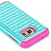 RANZ SAMS7-SPFPD Galaxy S7 Case, Spot Diamond Studded Bling Crystal Rhinestone Dual Layer, Hybrid Cover Silicone Rubber Skin Hard Case - Hot Pink/Turquoise