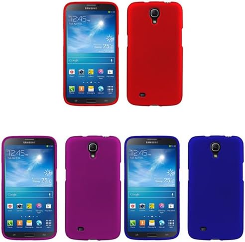 iFase Brand Samsung Galaxy Mega 6.3 I9200/I9205 Combo Rubber Dark Blue Protective Case Faceplate Cover + Rubber Red Protective Case Faceplate Cover + Rubber Purple Protective Case Faceplate Cover for Samsung Galaxy Mega 6.3 I9200/I9205