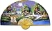 Unique Art Gift Ideas - Large Hand Painted Thai Silk & Bamboo Decorative Wall Fan - Select 40"or 60"