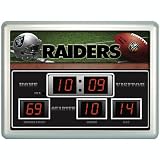 Oakland Raiders 14"x19" Scoreboard Clock with Thermometer