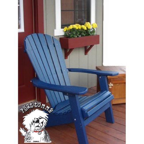 PHAT TOMMY Deluxe Folding Recycled Poly-Wood Adirondack Patio Chair - Navy Blue