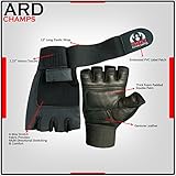 Leather Weight Lifting Gloves Long Wrist Wrap Gloves Power Lifting Lifter PADDED Palm Exercise Fitness Gloves Strengthen Gloves Home Gym