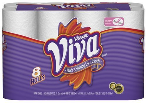 Childrens Toyshop  Health & Personal Care : Kleenex Viva Towels, Regular Roll, Case Pack, Four - 8 Roll Packs (32 Rolls)