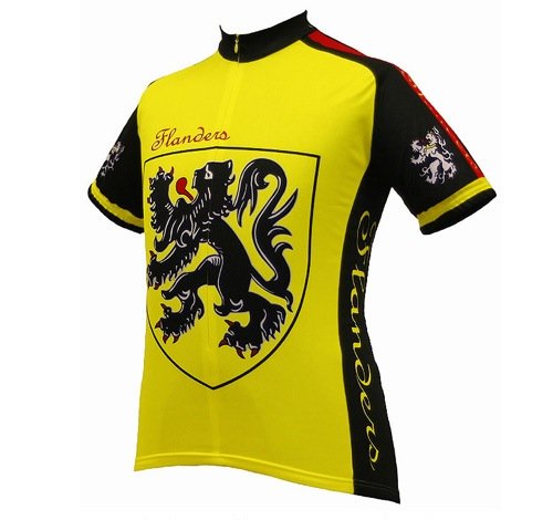 World Jerseys Men's Flanders Cycling Jersey, Flanders, Yellow, X-Large On Sale