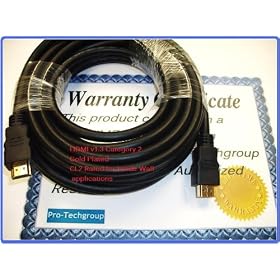 Pro-Techgroup 25 ft Premium HDMI to HDMI v1.3 Category 2 Certified M/M Cable -- Supports 1080p, PS3, X-box, Blu-Ray, HDTV,...