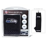 NFL Seattle Seahawks Embroidered Golf Towel (3 Golf Balls/12 Tee Gift Set)