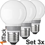 1aTTack.de 80277 LED Globelampe E27 mit LED Cluster 3-teilig
