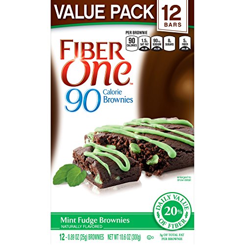 Fiber One 90 Calorie Mint Fudge Brownies 12 ct Box (pack of 6) Food