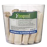 Be Good Treat 4 to 5-Inch Dog Natural Rawhide Roll, 19-Pack