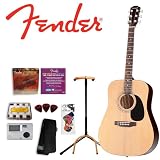 Fender Starcaster Natural Acoustic Guitar Kit (091 6000 021) Includes: Strings, Strap, Pitch Pipe, Ultra Guitar Stand (2445BK), Fender Clip on Tuner (009 1160 000), Instructional DVD, and Planet Waves/GO DPS 16 Pick Sampler 51%2Bpajevc7L. SL160 Fender Starcaster Natural Acoustic Guitar Kit (091 6000 021) Includes: Strings, Strap, Pitch Pipe, Ultra Guitar Stand (2445BK), Fender Clip on Tuner (009 1160 000), Instructional DVD, and Planet Waves/GO DPS 16 Pick Sampler