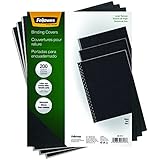 Fellowes Binding Linen Presentation Covers, Letter, Black, 200 Pack (5217001)