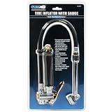 Tire Inflator with Built In Pressure Gauge 10 to 120 PSI Easy To Read Dual Chuck. Professional Quality!