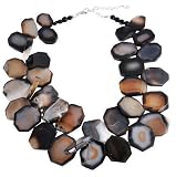 51%2BpjIZq3JL. SL160  Barse Sterling Silver Smoky Gray Agate Necklace