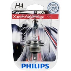 Philips 12342XVBW X-treme Vision Moto H4 Motorrad-Scheinwerferlampe, 1-er Blister