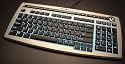 English & Russian Firefly Backlight Illuminated USB Keyboard - Silver / Black