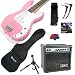 PROFESSIONALLY SET-UP - PINK ELECTRIC BASS GUITAR AMPLIFER STARTER PACKAGE